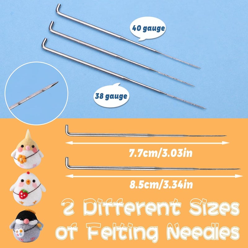SOCNITC Felting Kits for Beginners, Animal Needle Felting Supplies Kits with Tools Foam Mat Felting Needles, Instructions, Wool Roving Doll Making Supplies for Beginners Adults - Image 4